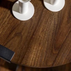 Set Of 2 Wrightson Urban Industrial Wrap Leg Round Side Tables Dark Walnut - Saracina Home -Saracina Home Shop GUEST 38617539 64f1 461b a3fd 887f63054033