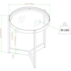 Modern Minimalist Tray Top Round Glass Side Table Black - Saracina Home -Saracina Home Shop GUEST 38665b56 17bb 46e8 8aed 62c53180e336