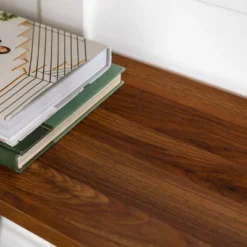 Urban Industrial Entry Table With Wood And Metal Dark Walnut - Saracina Home -Saracina Home Shop GUEST 39315e19 8670 46b1 825d 27a86728e44f