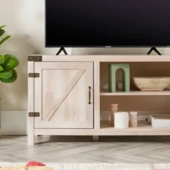 Clarabelle Rustic Industrial Barn Door TV Stand For TVs Up To 50" - Saracina Home -Saracina Home Shop GUEST 39741748 64bb 4015 8ecc 8244eb07f16a
