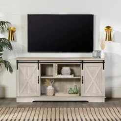 Modern Transitional Sliding Barndoor TV Stand For TVs Up To 65"- Saracina Home -Saracina Home Shop GUEST 3a33cfae 753c 49d5 b93b f8ed8ea1c772