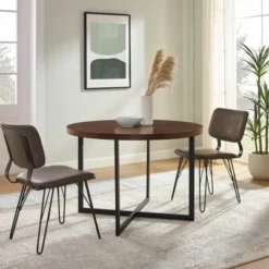 Modern 42" Round Intersecting Leg Dining Table Dark Walnut - Saracina Home -Saracina Home Shop GUEST 3bfb4268 368c 4b7a b66b da94263e341c