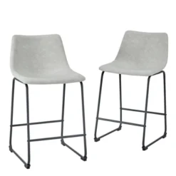 Set Of 2 Laslo Modern Upholstered Faux Leather Counter Height Barstools - Saracina Home -Saracina Home Shop GUEST 3c1d9b2d 061b 4189 81fc ba5af95a33cc
