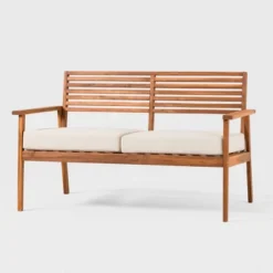 Saracina Home Mid-Century Modern Slatted Acacia Outdoor Bench -Saracina Home Shop GUEST 3cae66e5 3d94 49b5 a793 35599570fee6