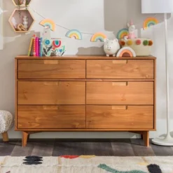 Mid-Century Modern Groove Wood 6 Drawer Dresser - Saracina Home -Saracina Home Shop GUEST 3d447677 be9f 4732 b071 4ec0db1c971f