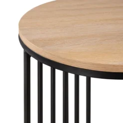 Modern Metal Bar Round Side Table Coastal Oak/Black ­ Saracina Home -Saracina Home Shop GUEST 3ee4bc6b f08d 4c8f 8b79 664373dd3014