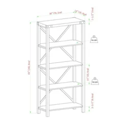 64" Sophie Industrial X Frame Bookshelf - Saracina Home -Saracina Home Shop GUEST 4056ef5b a1ba 4723 8b3f 27d330c71048