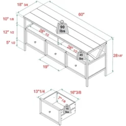 Farmhouse 3 Drawer Wood TV Stand For TVs Up To 65" - Saracina Home 26 Farmhouse 3 Drawer Wood TV Stand For TVs Up To 65" - Saracina Home -Saracina Home Shop GUEST 40d5f612 f4e7 48b3 8586 affcd4996633