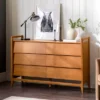Mid-Century Modern Solid Wood Paneled 6 Drawer Dresser - Saracina Home -Saracina Home Shop GUEST 42088f14 4efc 45d0 8648 505a14753ba2