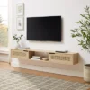 Modern Boho Floating TV Stand For TVs Up To 80" With Rattan Doors Coastal Oak - Saracina Home 1 Modern Boho Floating TV Stand For TVs Up To 80" With Rattan Doors Coastal Oak - Saracina Home -Saracina Home Shop GUEST 421d3a4a 21a3 4567 a5ef dbbb1a4247e2