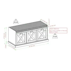 Farmhouse 40" 3 Drawer Storage Bench With Cushion - Saracina Home -Saracina Home Shop GUEST 427114cc 2ce3 4b5e a3c4 9fd4fc840075