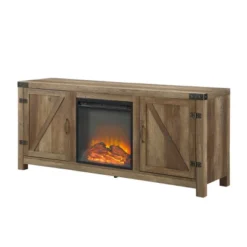Clarabelle Double Door Farmhouse Electric Fireplace TV Stand For TVs Up To 65" - Saracina Home -Saracina Home Shop GUEST 4494f123 d196 4c38 aef1 a245ca85853c