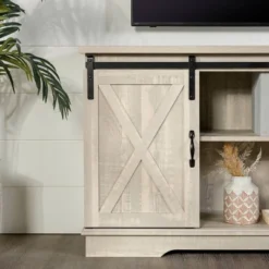 Modern Transitional Sliding Barndoor TV Stand For TVs Up To 65"- Saracina Home -Saracina Home Shop GUEST 45b08206 71d0 4c78 8e78 8a18f861410c