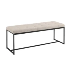 48" Upholstered Bench With Metal Base - Saracina Home -Saracina Home Shop GUEST 4715651e 2daa 4dcc b022 0a83e715aab2