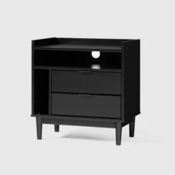 Mid-Century Modern Solid Wood 2 Drawer Nightstand - Saracina Home -Saracina Home Shop GUEST 471de06c aa0a 4e0d 974b 9de0af040ec7