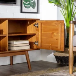 Solid Wood Mid-Century Modern TV Stand For TVs Up To 65" - Saracina Home 23 Solid Wood Mid-Century Modern TV Stand For TVs Up To 65" - Saracina Home -Saracina Home Shop GUEST 4814f0a0 557a 4091 bf29 8479abd8c5d7