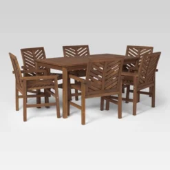 7pc Slatted Chevron Acacia Patio Dining Set - Saracina Home 26 7pc Slatted Chevron Acacia Patio Dining Set - Saracina Home -Saracina Home Shop GUEST 4871da67 cad9 4005 bad1 36caadb12835