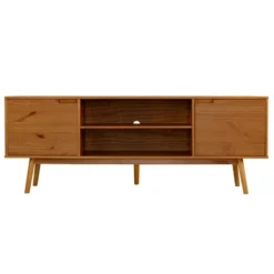 Solid Wood Mid-Century Modern TV Stand For TVs Up To 80" - Saracina Home -Saracina Home Shop GUEST 48805313 cc17 4994 abcd 906cc16aab94