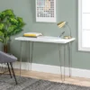 Gibby Modern Glam Hairpin Leg Writing Desk Faux White Marble - Saracina Home -Saracina Home Shop GUEST 490f16a3 64b9 4565 a442 80dfc4550bd0