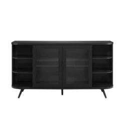 Mid-Century Modern Glass Double Door Curved Sideboard - Saracina Home -Saracina Home Shop GUEST 49614f92 96be 4098 88b7 c6020e3d7fe6