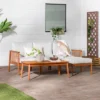 Saracina Home 4pc Modern Boho Eucalyptus Spindle Outdoor Sectional Set