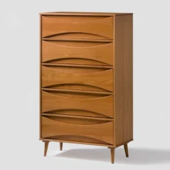 Mid-Century Modern Contoured 5 Drawer Chest Of Drawers - Saracina Home 25 Mid-Century Modern Contoured 5 Drawer Chest Of Drawers - Saracina Home -Saracina Home Shop GUEST 4c1c83b0 0324 4ee8 ae12 19111936c63c