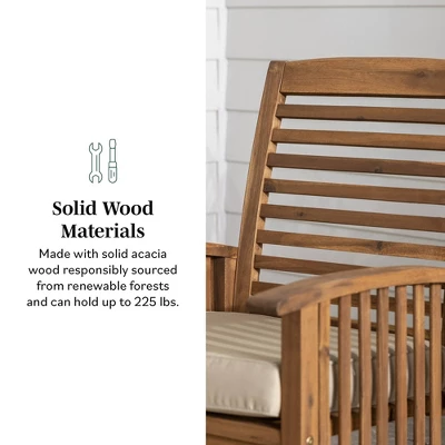 2pk Acacia Wood Patio Chairs With Cushions - Saracina Home 9 2pk Acacia Wood Patio Chairs With Cushions - Saracina Home - Image 7