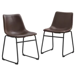 Set Of 2 Laslo Modern Upholstered Faux Leather Dining Chairs - Saracina Home 23 Set Of 2 Laslo Modern Upholstered Faux Leather Dining Chairs - Saracina Home -Saracina Home Shop GUEST 4df149f4 10cd 43f6 ae87 21d2762646ef