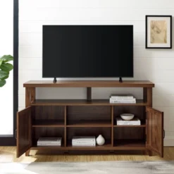 Modern Farmhouse Highboy Double Grooved Door TV Stand For TVs Up To 65" - Saracina Home -Saracina Home Shop GUEST 4df81245 5886 4acc 89bf fe4a93d4f2a4
