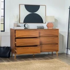 Mid-Century Modern Contoured 6 Drawer Dresser - Saracina Home -Saracina Home Shop GUEST 4f9f1d1c 1d30 433d abee ec047232182c