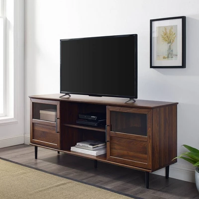 Modern Wood And Glass Door Console TV Stand For TVs Up To 65" - Saracina Home 3 Modern Wood And Glass Door Console TV Stand For TVs Up To 65" - Saracina Home