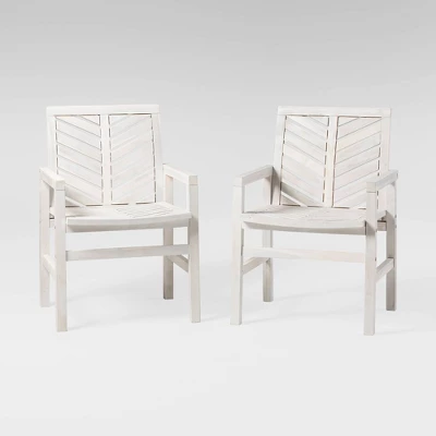2pk Slatted Chevron Acacia Wood Patio Chairs - Saracina Home 12 2pk Slatted Chevron Acacia Wood Patio Chairs - Saracina Home - Image 10
