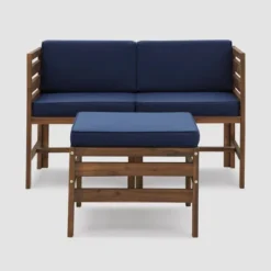 3pc Modular Acacia Wood Patio Chat Set With Cushions - Saracina Home -Saracina Home Shop GUEST 52b769b2 601c 4a9b 998b 9ea4cc3064c7