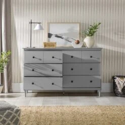 Stiva Classic Mid-Century Modern Horizontal 6 Drawer Dresser - Saracina Home -Saracina Home Shop GUEST 53801b5f b1d4 4b04 8c85 a7971d352e4e