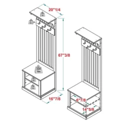 Waylon Rustic Farmhouse Solid Wood Tall Hall Tree - Saracina Home -Saracina Home Shop GUEST 53f12056 5d50 4ebe bd7a 37f1edcb2150