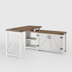 Farmhouse Rustic L Shaped Desk With Storage - Saracina Home -Saracina Home Shop GUEST 548cfd29 f483 449e 9420 48f42153627f