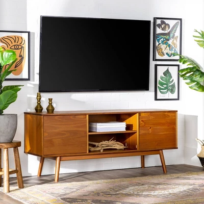 Solid Wood Mid-Century Modern TV Stand For TVs Up To 65" - Saracina Home 15 Solid Wood Mid-Century Modern TV Stand For TVs Up To 65" - Saracina Home - Image 13