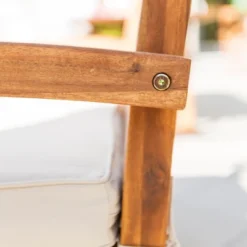 Acacia Wood X-Back Love Seat With Cushions Brown - Saracina Home -Saracina Home Shop GUEST 55ed72cc a28a 447d 9d4f 8282777f0da0