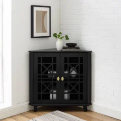 2 Door Corner Accent Cabinet With Fretwork Doors - Saracina Home -Saracina Home Shop GUEST 56432bd0 d98d 41c7 8ca0 8e740f3e8fc7