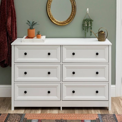Classic 6 Drawer Groove Dresser White - Saracina Home 5 Classic 6 Drawer Groove Dresser White - Saracina Home - Image 3
