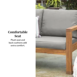 Galia Square Leg Acacia Wood Patio Loveseat With Cushions - Brown - Saracina Home 35 Galia Square Leg Acacia Wood Patio Loveseat With Cushions - Brown - Saracina Home -Saracina Home Shop GUEST 570fd000 4d0b 4bea bb2b a214b08d0cac