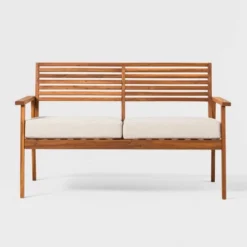 Saracina Home Mid-Century Modern Slatted Acacia Outdoor Bench -Saracina Home Shop GUEST 57d905ae eee3 4700 a9c5 3da145005519