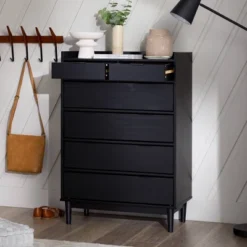 Mid-Century Modern Solid Wood 6 Drawer Vertical Dresser - Saracina Home -Saracina Home Shop GUEST 59498ed0 69d6 47e7 a8e6 18fcacc166e6