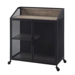 Urban Industrial Metal Mesh Bar Cart With Wheels - Saracina Home 17 Urban Industrial Metal Mesh Bar Cart With Wheels - Saracina Home -Saracina Home Shop GUEST 59a24ed4 da17 4087 8cad 6500ce3bd7b6