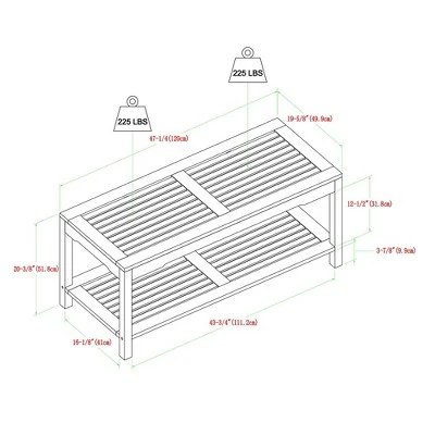 Ravenscroft Modern Boho Acacia Wood Slatted Outdoor Coffee Table With Lower Shelf - Saracina Home 7 Ravenscroft Modern Boho Acacia Wood Slatted Outdoor Coffee Table With Lower Shelf - Saracina Home - Image 5