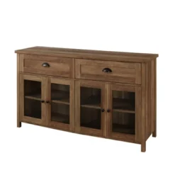 Millia Transitional Farmhouse 4 Door Sideboard With Glass Panels - Saracina Home -Saracina Home Shop GUEST 5c66efc8 55bc 4305 94f6 da5485aef7b6