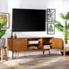 Solid Wood Mid-Century Modern TV Stand For TVs Up To 65" - Saracina Home -Saracina Home Shop GUEST 5eb0615c 573f 4304 a2d2 436cc42e8064