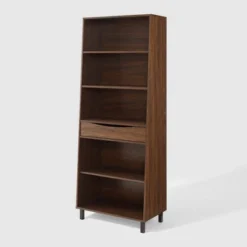 72.5" Mid-Century Modern 1 Drawer Angled Bookshelf - Saracina Home -Saracina Home Shop GUEST 609b9da8 328d 4712 b54d c7f889c7330c