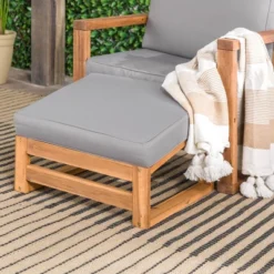 Galia 2pc Square Leg Acacia Wood Chair And Ottoman With Cushions - Brown - Saracina Home 25 Galia 2pc Square Leg Acacia Wood Chair And Ottoman With Cushions - Brown - Saracina Home -Saracina Home Shop GUEST 60c10f7d 5b45 4211 b4ed 7da57de1baff