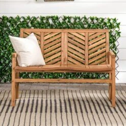 Slatted Chevron Acacia Wood Patio Loveseat – Saracina Home -Saracina Home Shop GUEST 62bb32d1 2ebd 4f35 8aa4 4274d21838b7